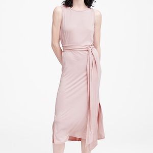 Banana Republic Pink Column Dress with Tie